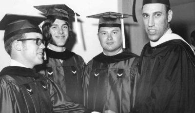 Sr. Stuart Steiner with graduating students