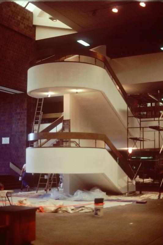 Completed staircase, interior, GCC Batavia Forum